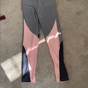 PINK pink and grey yoga leggings